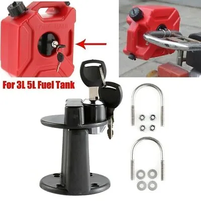 3L/5L Can Gas Fuel Oil Tank Mount Bracket Lock Clamp Set For Car Motorcycle UK • £18.27