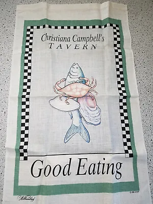 Vintage 1990 Christiana Campbell'sTavern  Linen Kitchen Towel - Never Used • $21