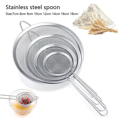 Stainlesss Steel Wire Fine Mesh Oil Strainers Flour Colander Sieve Sifter Filter • £8.98
