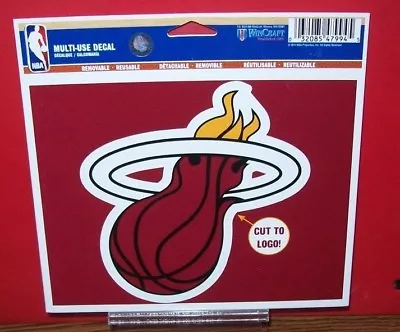 Miami Heat Cut To Logo Wincraft Multi Use Decal 5x6 Sheet • $3.95