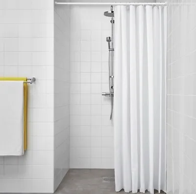 White Bjarsen  Shower Bathroom Curtain  180 X 200 Cm Student Airbnb Caravan New • £6.99