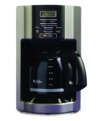 Mr. Coffee 12-Cup Programmable Coffeemaker Rapid Brew Brushed Metallic • $31