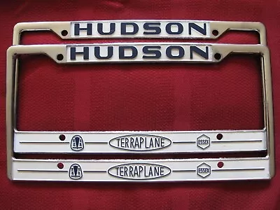 NOS Vintage Hudson Terraplane Essex License Plate Frame - Exquisite Lettering • $175