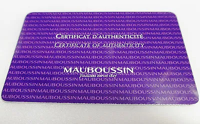 New! MAUBOUSSIN Watch Certificate Of Authenticity Certificat D'Authenticite Card • $22.99