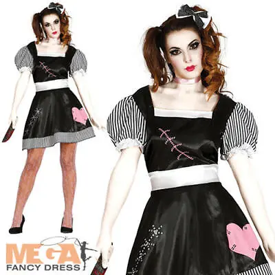 Broken Rag Doll Ladies Fancy Dress Halloween Womens Adults Zombie Costume • £8.99