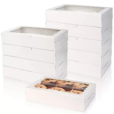 40 Pack Kraft Cookie Boxes With Clear Window7  X 4 3/8  X 1 1/2 Paper Macaron Do • $22.48