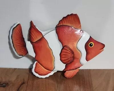 Nemo Orange And White Fish  Metal Hanging Wall Art  H15.5cm By L22cm • $9.65