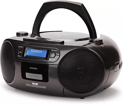 £86.47 • Buy Aiwa BBTC-660DAB/BK Black Portable Hi-Fi Radio With CD Cassette Deck Bluetooth