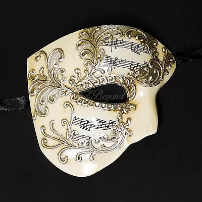 Phantom Of The Opera Venetian Masquerade Mask For Men M2601 [Silver] • $5.95