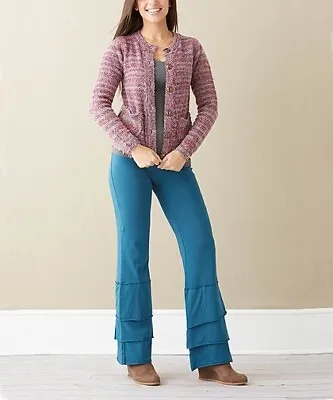 Matilda Jane Blue Play Date Finn Pants Women’s Size XS Tiered Ruffle Pull On • $43.74