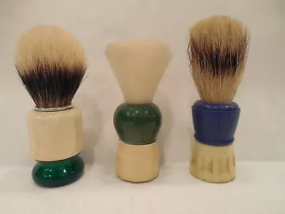 3 Vintage Shaving Brushes Made Rite Badger #203 / Opan Nylon N1 / 18/7 Germany • $34.99