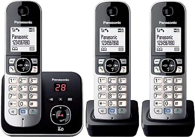 PANASONIC DECT Digital Cordless Phone + Answering Machine & Triple-Pack Handsets • $161.99