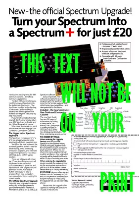 ZX Spectrum+ Magazine Advert A3 Poster On 270gsm Ilford Galerie Paper • £19.95