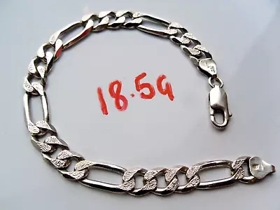 Mens Or Ladies Curb Bracelet 8.1/4  Long Solid 925 Sterling Silver  18.5 Grams • £36.95