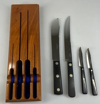 $49.95 • Buy Vintage Case XX Kitchen Chef Stainless Chromium CA 221,231,283 Knife Block Set