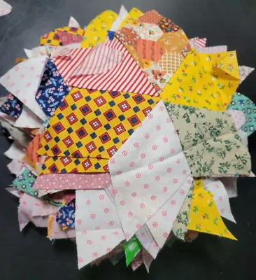98 Sewn Quilt Stars Plus Lots More Pieces Vintage Fabric Quilting Multi Color • $30
