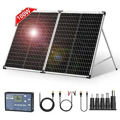 £115.73 • Buy Dokio 100W 12v Foldable Solar Panel For Car Battery/Camper/RV/Home/Garden