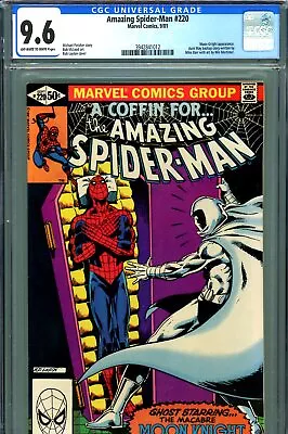 Amazing Spider-Man #220 CGC GRADED 9.6 - Moon Knight C/s - 2nd Highest Graded • $159.50