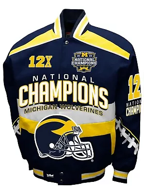 Michigan Wolverines NCAA 12 Time National Championship Twill Jacket • $189.95
