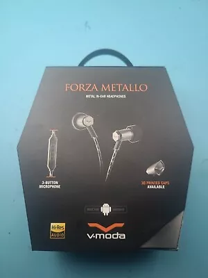 V-MODA Forza Metallo Wired In-Ear Headphones 3-Button Remote & Mic - New Sealed • $14.99