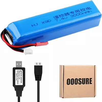 7.4V 3000mAh 8C Lipo Battery With USB For Frsky X9D Transmitter Radiolink RC Toy • $34.24