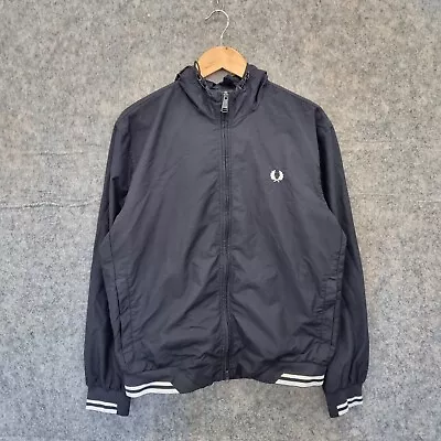 Fred Perry Brentham Jacket Mens Medium Hooded Lined Mod 60s Scooter Casuals Top • £39.95