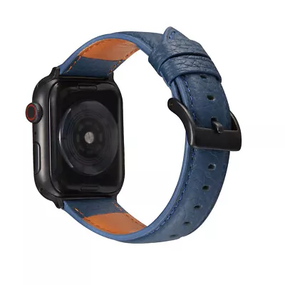$12.99 • Buy For Apple Watch Series 7 6 5 4 3 2 SE Lychee Leather 45 41 Mm Strap IWatch Band