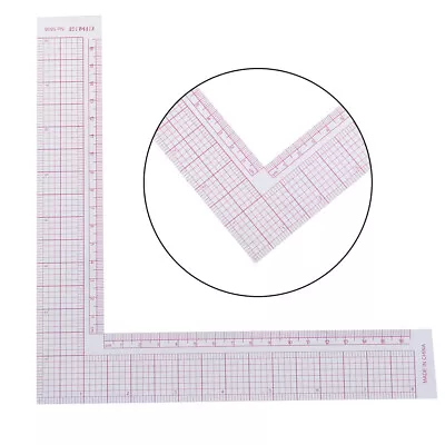 Tailor Drawing Craft Tool L-shape Ruler Sewing Square Curve Ruler Plastic~WF ~L • £5.40