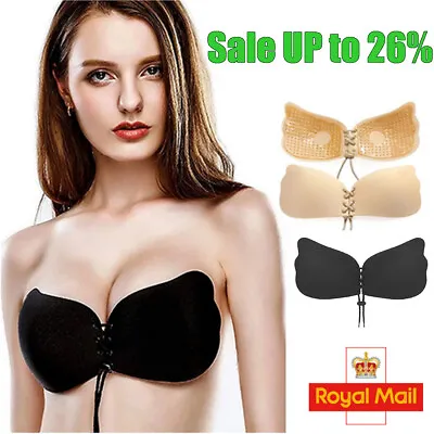£3.98 • Buy Women Silicone Bra Adhesive Stick On Push Up Gel Strapless Backless Sexy A B C D