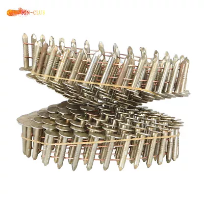 Galvanized Coil 7/8  × 0.12  Roofing Nail 3/8  Head Diameter 15 Degree 7200 Pcs • $59.34