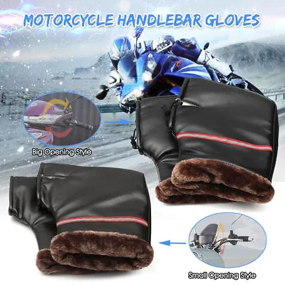 1 Pair Universal Motorcycle Handle Bar Mitts Hand Warmer Gloves Motorbike Muffs • $24.87