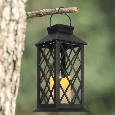 Flameless Candle Lantern With LED Outdoor Garden Decorative Candle Lantern • $10