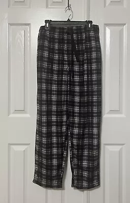 IZOD Men’s Black White Plaid Pajama Pants Sleepwear Lounge Wear Medium • $9.99
