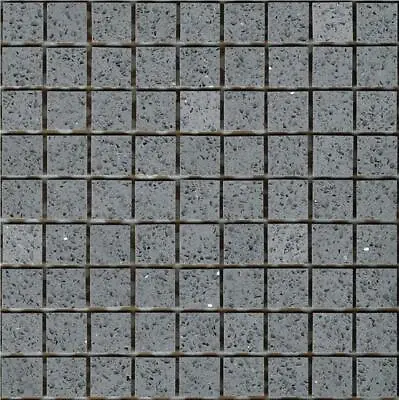 £0.99 • Buy SAMPLE Of Grey Starlight Stardust Quartz Mosaics Sheet Tile Splashback