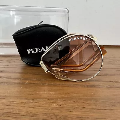 Ferrari Vintage Folding Aviator Racing Sunglasses With Case 70's 80's Top Gun • $85.46