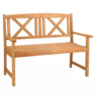 46  Garden Bench Patio Bench Outdoor Porch Chair Fir Wood Furniture Natural • $78.99