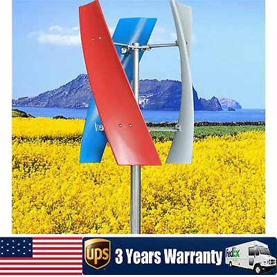 SALE DC 12V 3-Blades Helix Wind Turbine Generator Vertical Axis Wind Power • $209