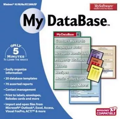 My Software My Database - Organize & Report PC Software Sealed New • $15.99