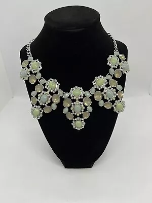 Lia Sophia Fondant Bib Statement Necklace Mint Green Pale Blue Costume Necklace • $9.99