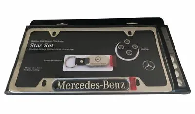Genuine Mercedes Benz 3 Piece Gift Set Plate Frame Valve Stem Caps Key Chain NEW • $57.85
