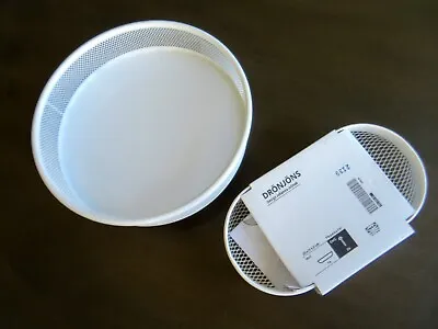 2 White Mesh Baskets: IKEA Dronjons Oval Container & 8  Round Container • £19.27