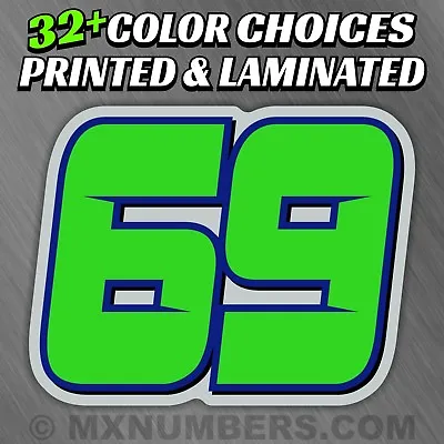 3 Custom Racing Number Plate Decals 4 Colors SX MX ATV Go Kart Dirt Bike Trial • $22.99