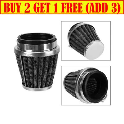 50mm Motorcycle Air Filter Silver Performance Mushroom Style High Flow Bent Neck • £7.99