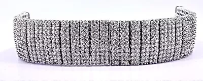 24.80 Ct NATURAL DIAMOND Mens WATCH ID Bracelet  Solid White Gold  81.7 GRAMS • $11888