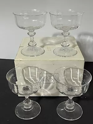 4 Perfect New In Box Mikasa French Countryside Champagne Sherbets  5 1/4  • $29.99