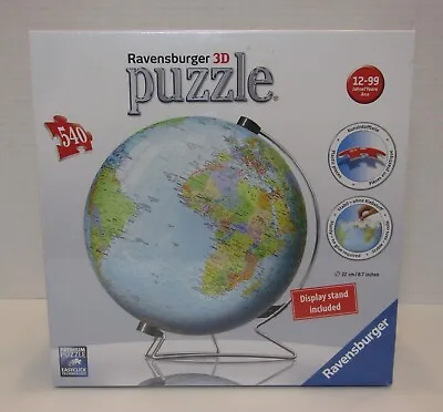 $18.95 • Buy NEW *Ravensburger* 3D Puzzle The Earth 540 Pieces World Globe With Stand Sealed