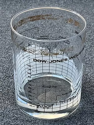 Vintage MCM Barware CERA Dow Jones Stock Market 1948-72 Low Ball Cocktail Glass • $32.99