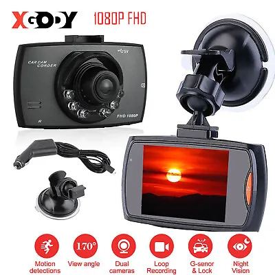 $18.49 • Buy XGODY Dash Cam 1080P HD Car DVR Video Driving Recorder Front Camera Night Vision