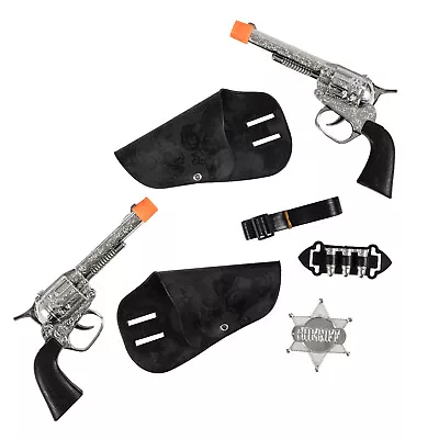 Toy Gun Cowboy Sheriff Set Plastic Gun Holster Wild West Ranger Fancy Dress Toy • £7.99