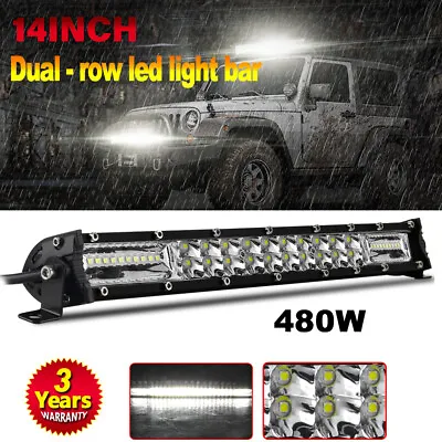 14 Inch LED Work Light Bar Spot Flood Combo Driving Fog OffRoad SUV Boat ATV 15  • $29.77